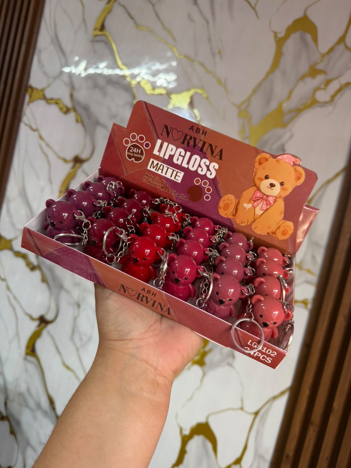 Labial llavero oso