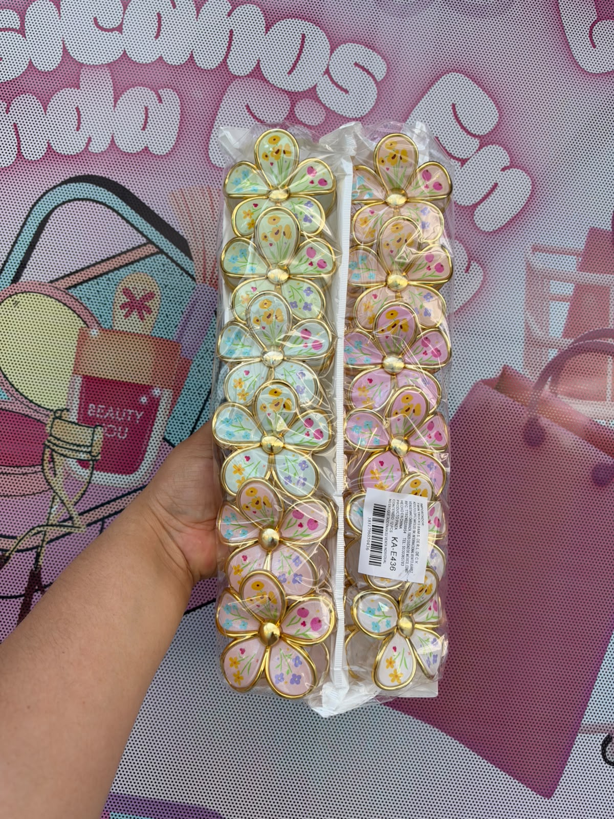 Pinza Flores Botones